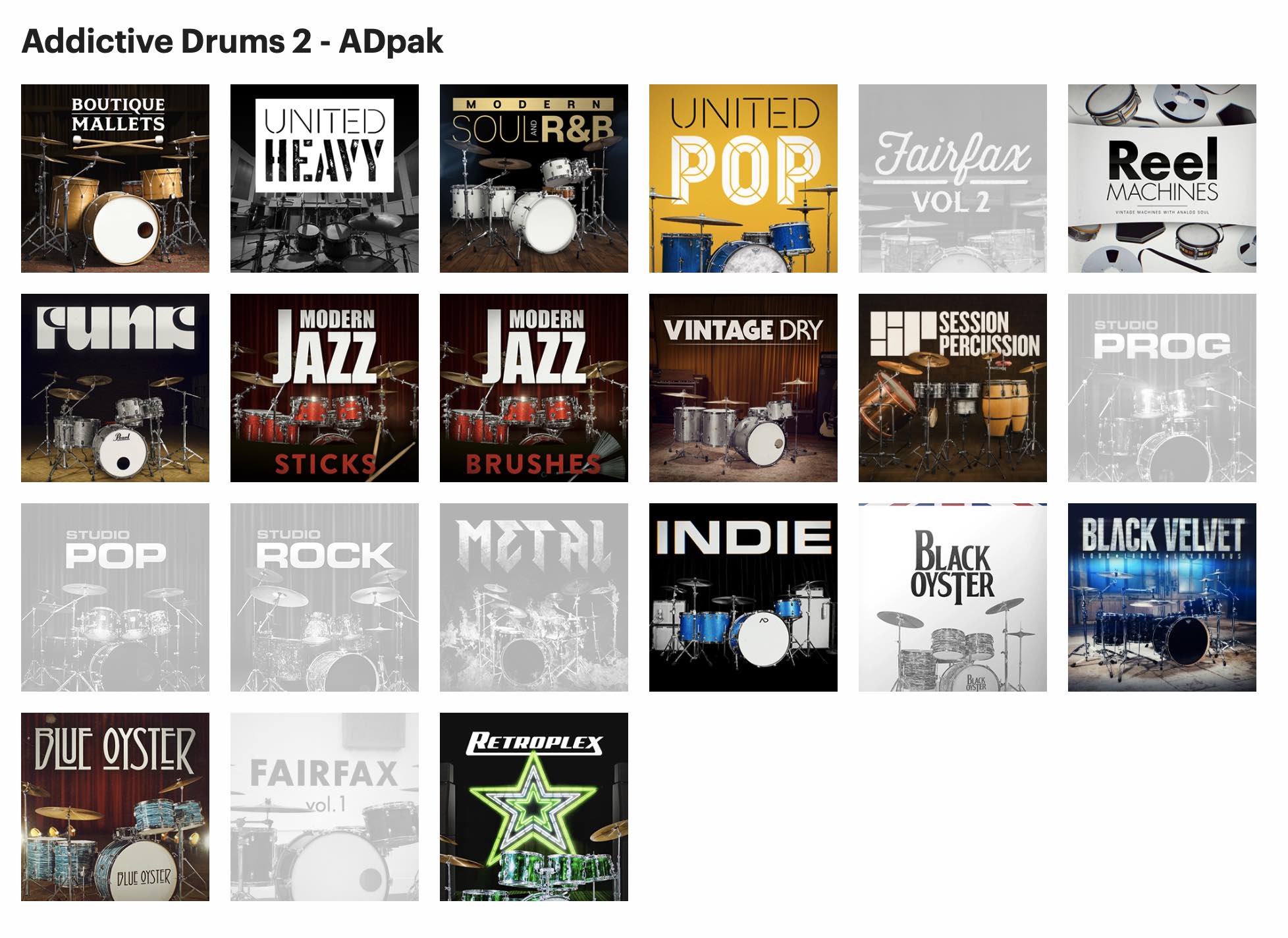 XLN Audio XLN Audio Addictive Drums 2 - 15 ADpaks